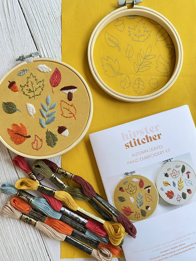 Autumn Leaves hand embroidery kit