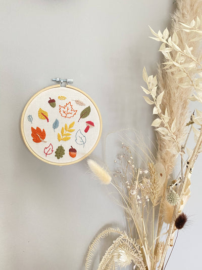 Autumn Leaves hand embroidery kit